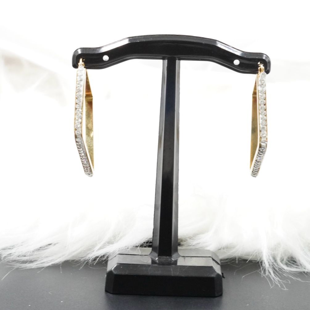 Miniatura 2 de CANDONGA ROMBO PIEDRA BLANCA-DORADO